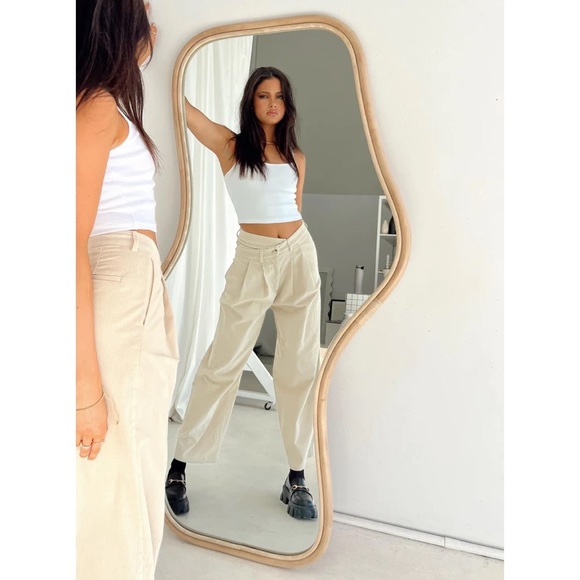 Lioness • la mesa trouser pant beige sz M - Picture 3 of 11